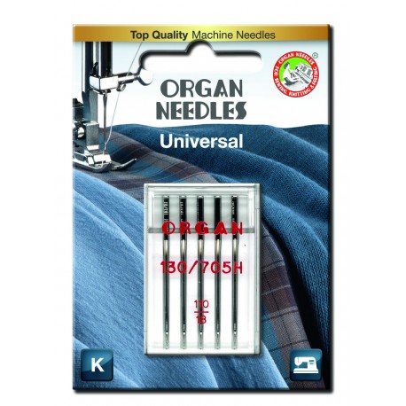 Strojové jehly ORGAN UNIVERSAL 130/705H - 110 - 5ks/plastová krabička/karta