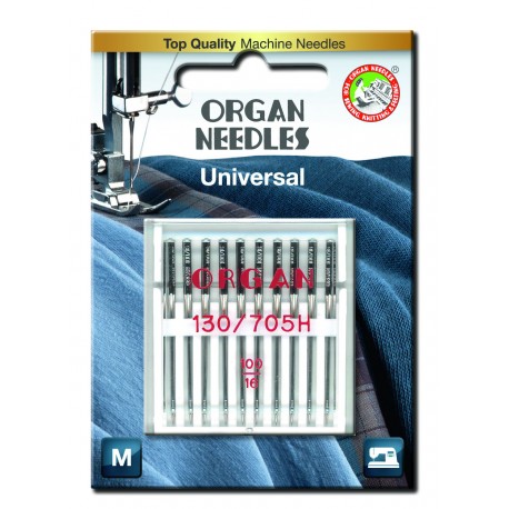 Machine Needles ORGAN UNIVERSAL 130/705H - 100 - 10pcs/plastic box/card