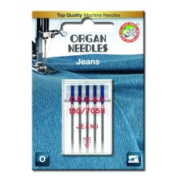 Strojové jehly ORGAN JEANS 130/705H - 100 - 5ks/plastová krabička/karta