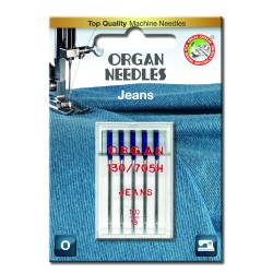 Strojové jehly ORGAN JEANS 130/705H - 110 - 5ks/plastová krabička/karta