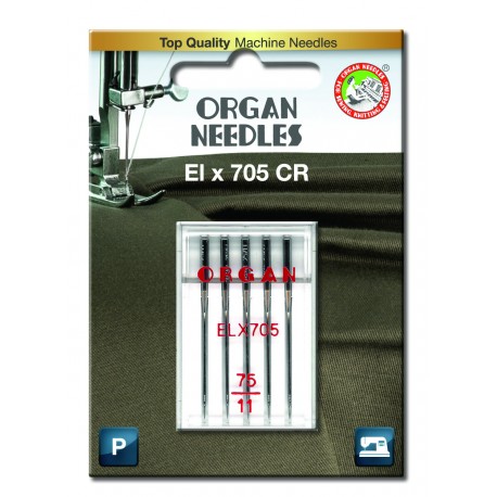 Machine Needles ORGAN EL x 705 Chromium - 75 - 5pcs/plastic box/card