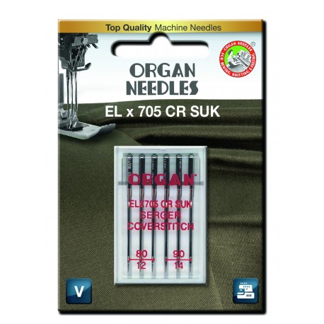 Machine Needles ORGAN EL x 705 Chromium SUK - Assort - 6pcs/plastic box/card (80:3, 90:3pcs)