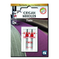 Machine Needles ORGAN TWIN 130/705 H - 70 (1,4) - 2pcs/plastic box/card