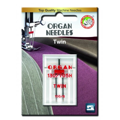 Machine Needles ORGAN TWIN 130/705 H - 100 (6,0) - 1pcs/plastic box