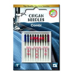 Strojové jehly ORGAN COMBIBOX 130/705 H - 10ks/plastová krabička/karta