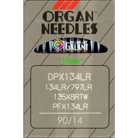 Industrial Machine Needles ORGAN DPx134LR - 90/14 - 10pcs/card