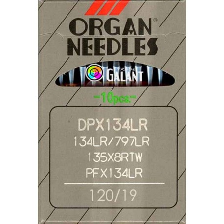 Industrial Machine Needles ORGAN DPx134LR - 120/19 - 10pcs/card