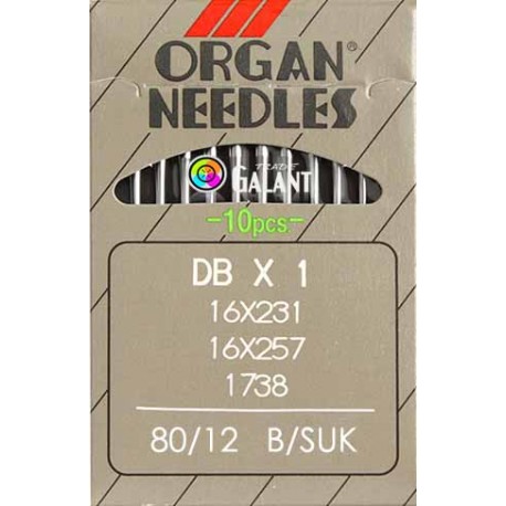 Industrial Machine Needles ORGAN DBx1 SUK - 80/12 - 10pcs/card