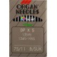 Industrial Machine Needles ORGAN DPx5 SUK - 75/11 - 10pcs/card