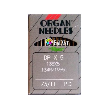 Industrial Machine Needles ORGAN DPx5 PD Titan-Nitrid - 75/11 - 10pcs/card