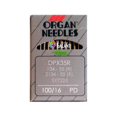 Industrial machine needles ORGAN DPx35 PD Titan Nitrid - 100/16 - 10pcs/card