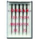 Machine Needles ORGAN MICROTEX 130/705H - Assort - 5pcs/plastic box (60:3, 70:2pcs)