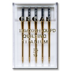 Strojové jehly ORGAN QUILTING TITANIUM 130/705H -QUPD - 75 - 5ks/plastová krabička