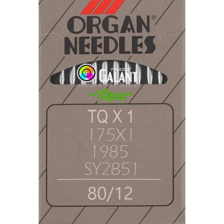 Industrial machine needles ORGAN TQx1 - 80/12 - 10pcs/card