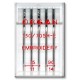 Machine Needles ORGAN EMBROIDERY 130/705H - Assort - 5pcs/plastic box (75:3, 90:2pcs)