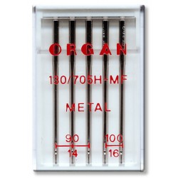 Strojové jehly ORGAN METAL 130/705H - ASORT - 5ks/plastová krabička (90:3, 100:2ks)