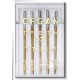 Machine Needles ORGAN TOP STITCH TITANIUM 130/705H - Assort - 5pcs/plastic box (70:1, 80:1, 90:2, 100:1pcs)